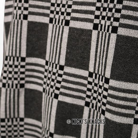 Stitch Fix Grid Print Pullover Sweater Gray White Boat Neck Boxy Knit Top Size S - Picture 5 of 12